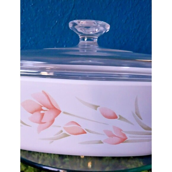 Vintage Corning Ware Peach Wildflower 2 Quart Casserole Dish A-2-B w/Lid A9C. - Picture 11 of 11